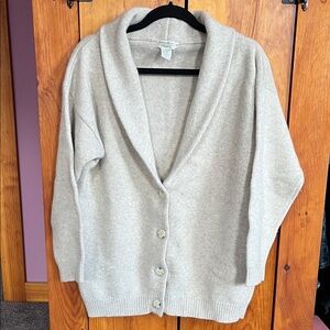 Banana Republic Beige Women's Lambswool Shawl Collar Cardigan